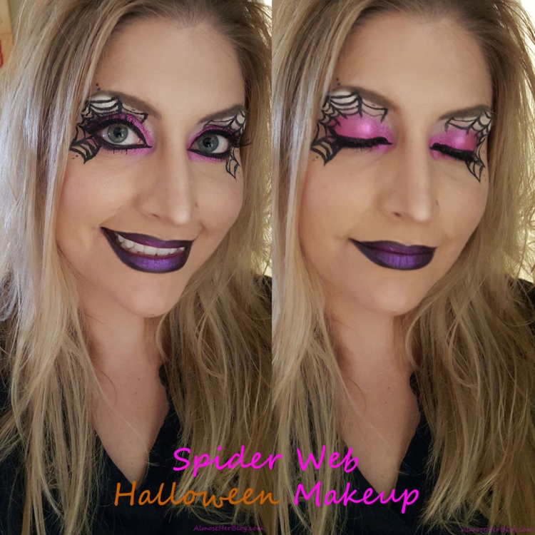 Spider Web Makeup for Halloween!! Almostherblog.com #spiderweb #halloweenmakeup