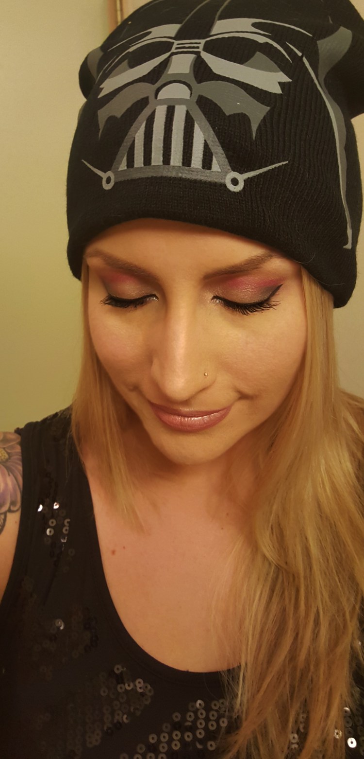 Darth Vader Inspired Makeup Look #StarWars #Makeup #eyeshadow #darthvader #redsilverblack at almostherblog.com