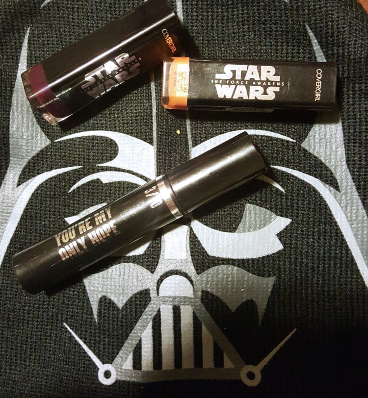 Covergirl Star Wars Lipsticks and Mascara #starwars #lipstick #gold #lightside #mascara